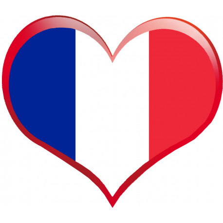 Coeur France - 5x4.3cm - Sticker/autocollant