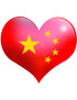 Coeur Chinois - 5x4.3cm - Sticker/autocollant