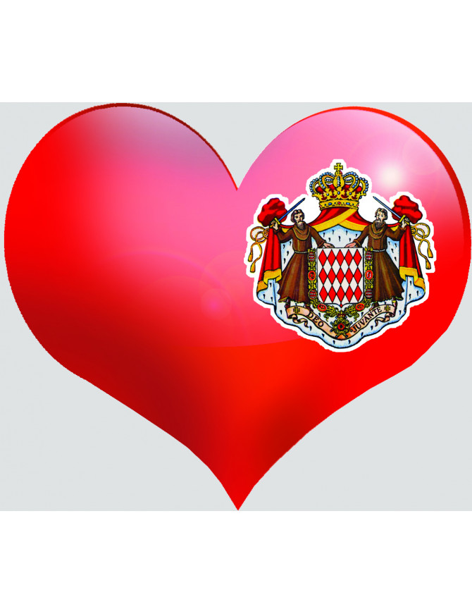 Coeur Monaco - 5x4.3cm - Sticker/autocollant