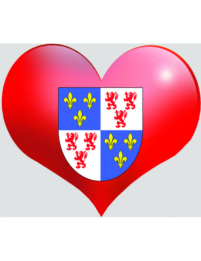 Coeur Picardie - 11.5x10cm - Sticker/autocollant