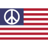 Drapeau peace US - 9.5x6.3cm - Sticker/autocollant