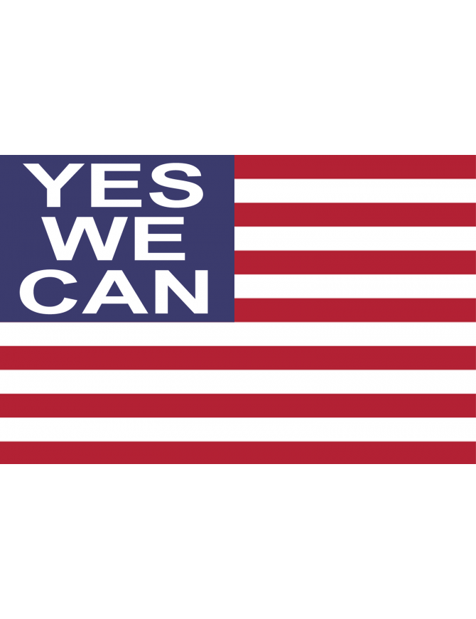 Drapeau US yes we can - 5x3.3cm - Sticker/autocollant