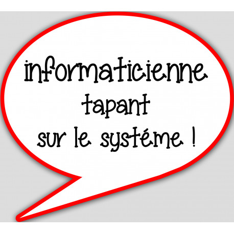 informaticienne tapant sur le système - 10x9cm - sticker/autocollant