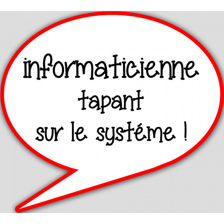 informaticienne tapant sur le système - 10x9cm - sticker/autocollant