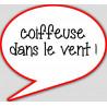 coiffeuse dans le vent - 10x9cm - sticker/autocollant