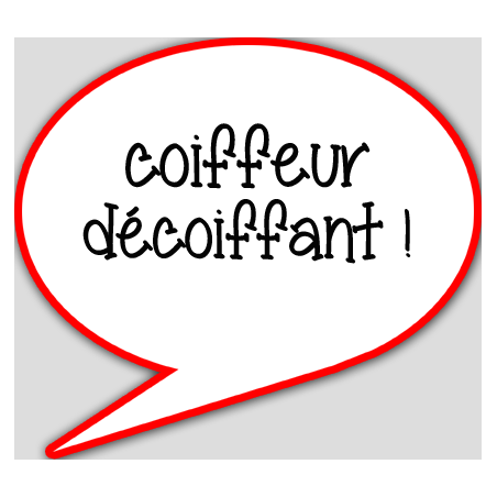 coiffeur décoiffant - 10x9cm - sticker/autocollant