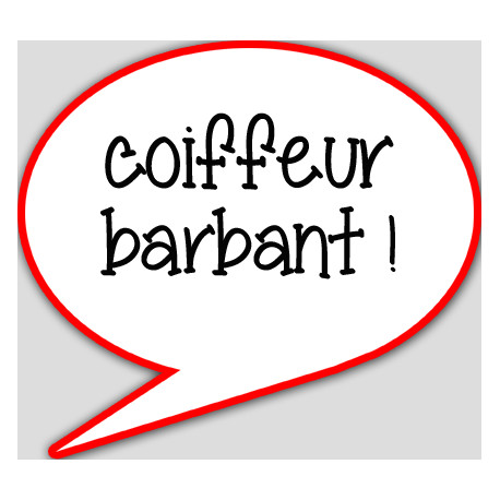 Coiffeur barbant - 10x9cm - sticker/autocollant