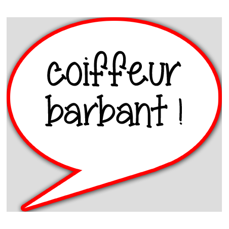 Coiffeur barbant - 10x9cm - sticker/autocollant