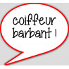 Coiffeur barbant - 10x9cm - sticker/autocollant