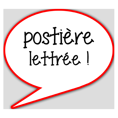 postière lettrée - 15x13.5cm - sticker/autocollant