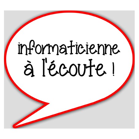 informaticienne à l'écoute - 15x13.5cm - sticker/autocollant