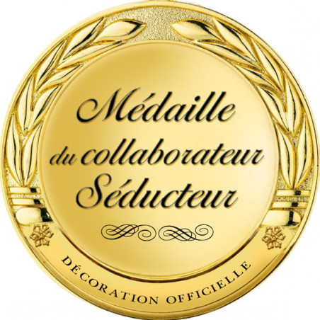 Médaille du collaborateur séducteur - 15x15cm - Sticker/autocollant