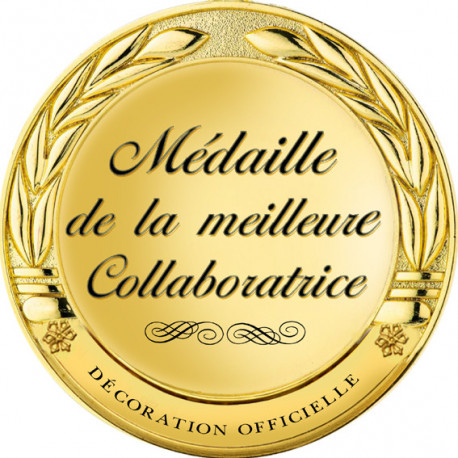 Médaille de la meilleure collaboratrice - 15x15cm - Sticker/autocollant