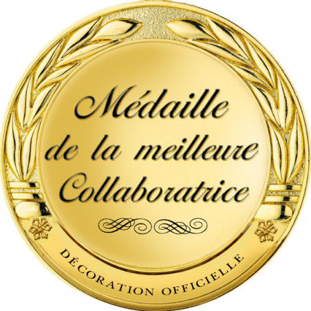 Médaille de la meilleure collaboratrice - 10x10cm - Sticker/autocollant