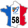 58 France Bourgogne - 20x20cm - Sticker/autocollant