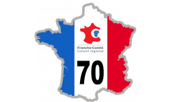 FRANCE 70 Franche-Comté - 5x5cm - Sticker/autocollant