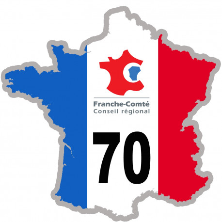 FRANCE 70 Franche-Comté - 15x15cm - Sticker/autocollant