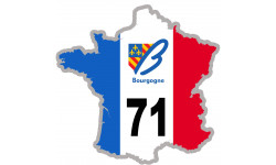 FRANCE 71 Bourgogne - 5x5cm - Sticker/autocollant