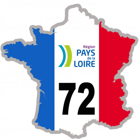 FRANCE 72 Pays de la Loire - 15x15cm - Sticker/autocollant