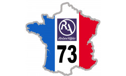FRANCE 73 Rhône Alpes - 5x5cm - Sticker/autocollant