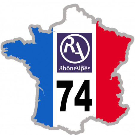 FRANCE 74 Rhône Alpes - 15x15cm - Sticker/autocollant