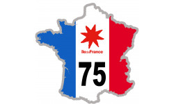FRANCE 75 Ile de France - 5x5cm - Sticker/autocollant