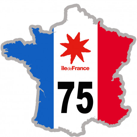 FRANCE 75 Ile de France - 5x5cm - Sticker/autocollant