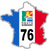 FRANCE 76 Haute Normandie - 5x5cm - Sticker/autocollant