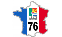 FRANCE 76 Haute Normandie - 15x15cm - Sticker/autocollant