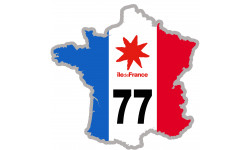 FRANCE 77 Ile de France - 5x5cm - Sticker/autocollant