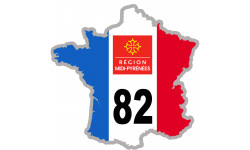 FRANCE 82 Midi Pyrénées - 5x5cm - Sticker/autocollant