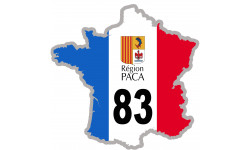 FRANCE 83 Région PACA - 20x20cm - Sticker/autocollant