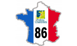 FRANCE 86 Poitou Charentes - 5x5cm - Sticker/autocollant