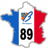 FRANCE 89 Bourgogne - 5x5cm - Sticker/autocollant