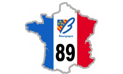 FRANCE 89 Bourgogne - 20x20cm - Sticker/autocollant