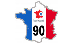 FRANCE 90 Franche Comté - 5x5cm - Sticker/autocollant