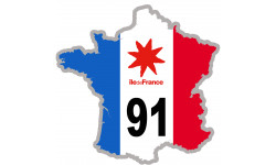 FRANCE 91 Ile de France - 15x15cm - Sticker/autocollant