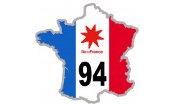 FRANCE 94 Ile de France - 15x15cm - Sticker/autocollant
