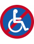 interdit handicapé moteur - 20cm - Sticker/autocollant