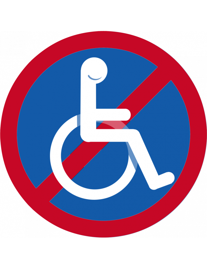 interdit handicapé moteur - 10cm - Sticker/autocollant