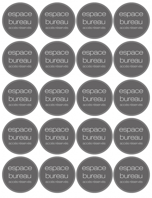 Espace bureau rond (20 fois 5cm) - Sticker/autocollant