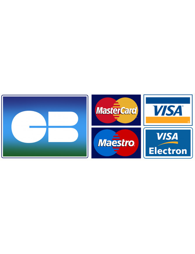 Paiement CB MASTERCARD/VISA/MAESTRO/ELECTRON - 20x7cm - Sticker/autocollant