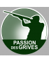 passion chasse des grives - 15cm - Sticker/autocollant