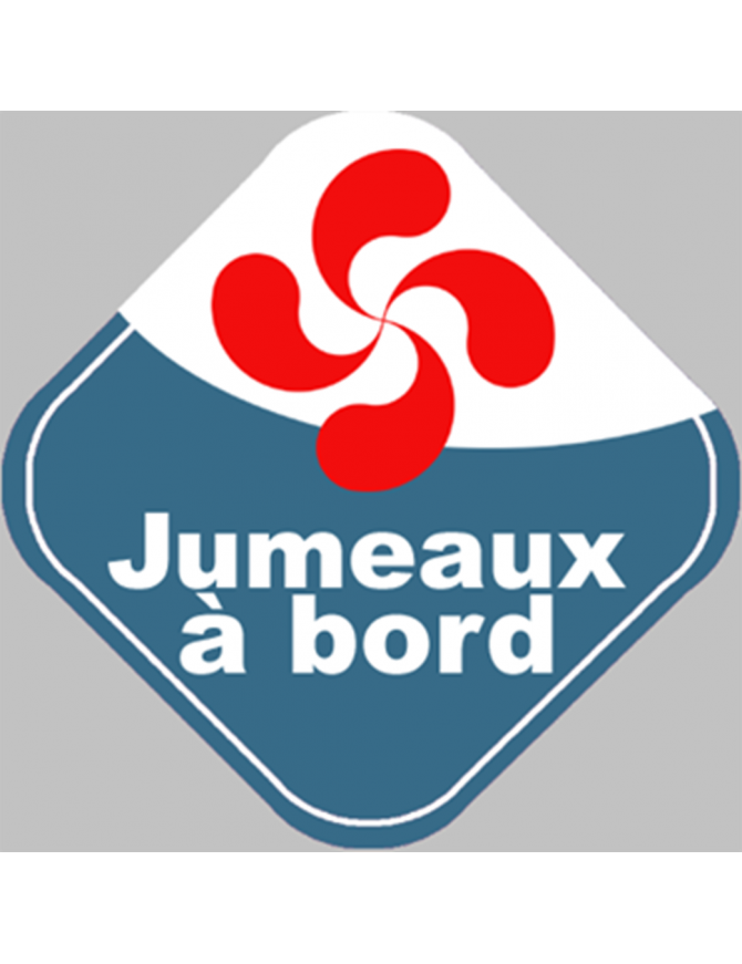 bébés à bord jumeaux basque - 15cm - Sticker/autocollant