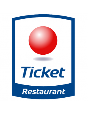 Ticket restaurant accepté - 20x20cm - Sticker/autocollant