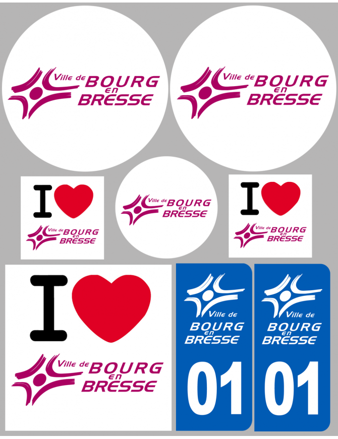 Bourg en Bresse (8 autocollants variés) - Sticker/autocollant