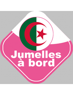 bébé à bord jumelles d'origine Algérienne - 10x10cm - Sticker/auto