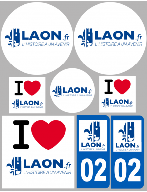 Ville Laon (8 autocollants variés) - Sticker/autocollant