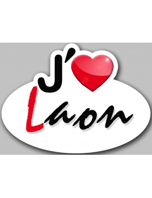 j'aime Laon (5x3.3cm) - Sticker/autocollant