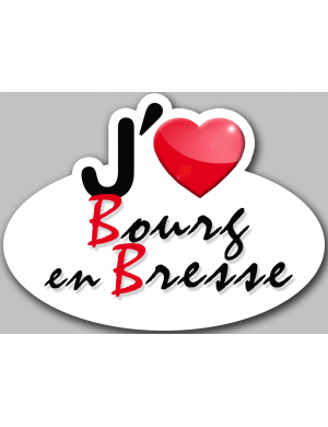 j'aime Bourg en Bresse (5x3.3cm) - Sticker/autocollant